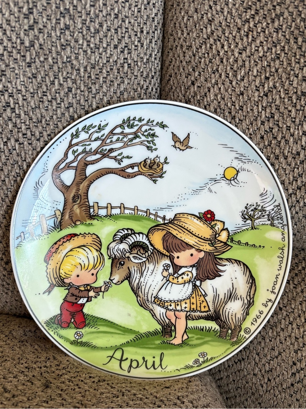 Vintage Joan Walsh Angland Plate/ April Birthday/1966/ Ebeling & Reuss/ Germany